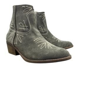 Lucky Brand Womens Floriniah Boots Size 6.5 M Periscope Gray Oiled Suede Western